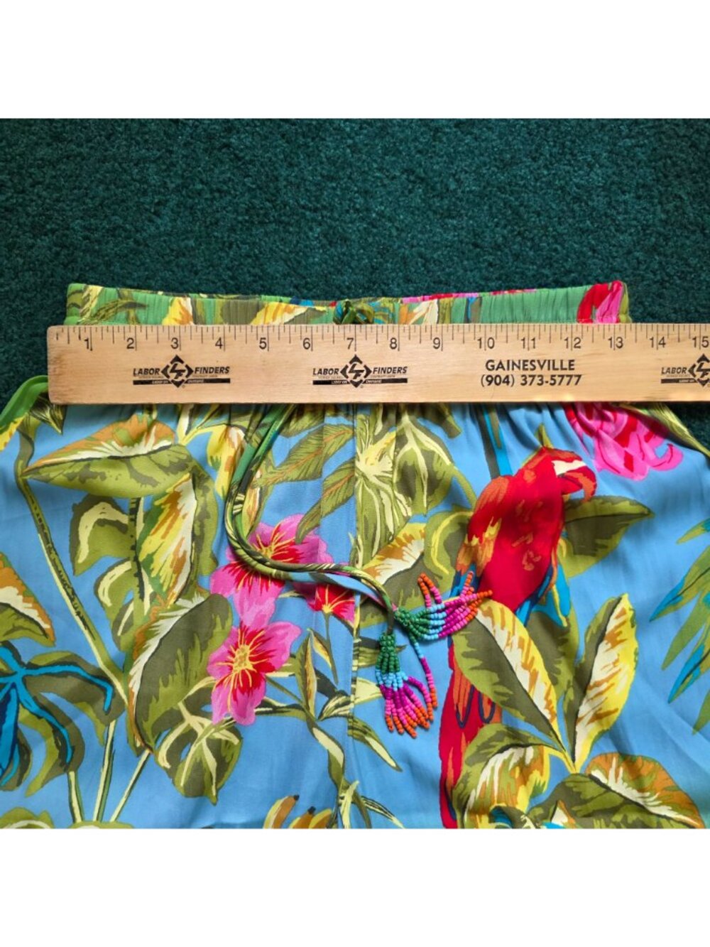 Rachel Roy Womens Wide-Leg Pants Size XS Tropical Print W/ Beaded Tie Detail NWT - Picture 6 of 11